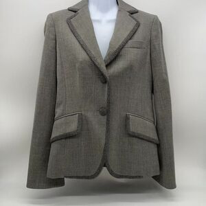 Charles Nolan Woman's New York Gray Wool/Lycra Blend Blazer-Size 4